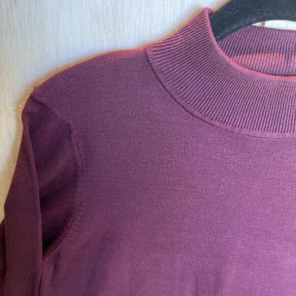 Pendleton Silk Turtleneck Sweater Shirt Blouse Womens Medium Petite Plum Purple - Picture 3 of 8